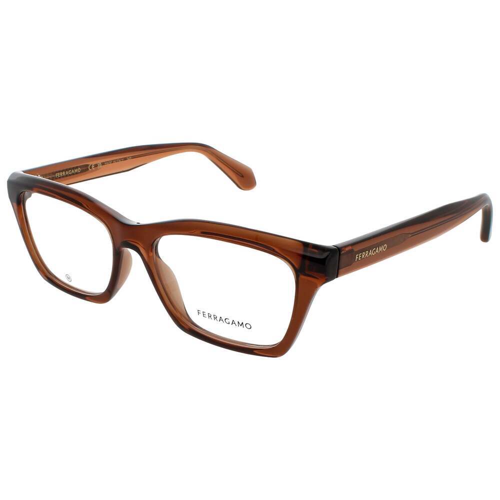 NWT Salvatore Ferragamo SF2986 Transparent Brown 53mm Eyeglasses